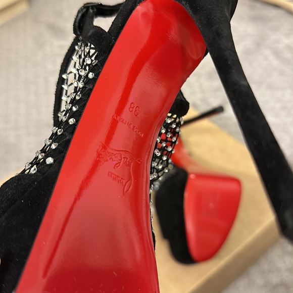 Christian louboutin plougesta Alta strass 150 black suede heels - Picture 5 of 9